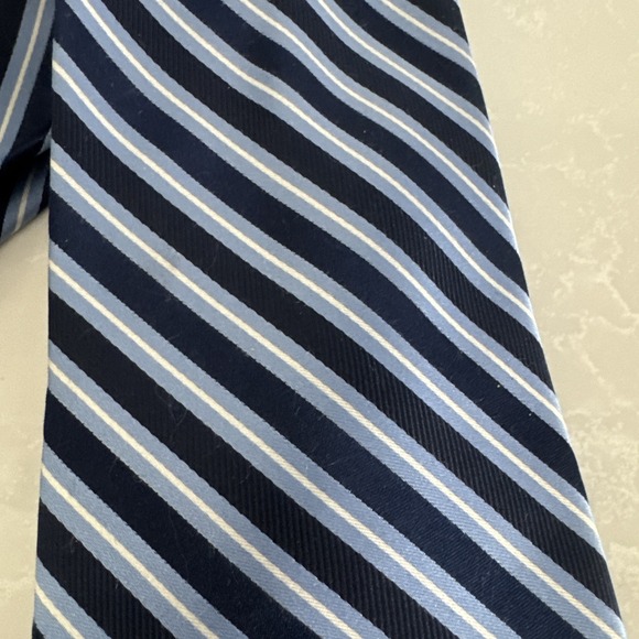 Stafford Men's Tie Blue & White Striped Necktie Silk - Picture 2 of 6